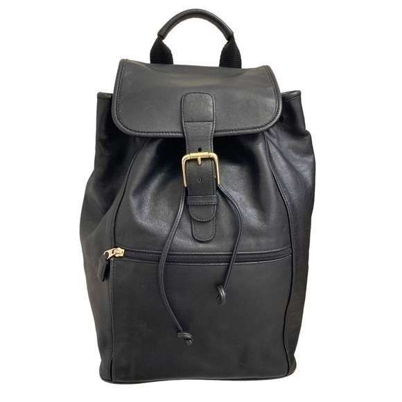 Coach 00539 black glovetan leather large vintage style backpack unisex - Picture 1 of 16